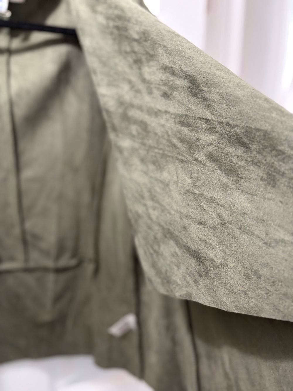 She + Sky Olive Green Sued like Open- Front Draped Boho Jacket/ Cardigan - Picture 5 of 5